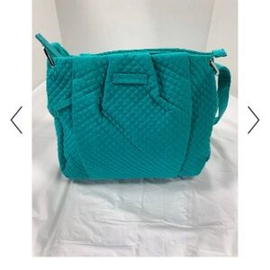 Quilted Teal Crossbody Tote Bag - Teal